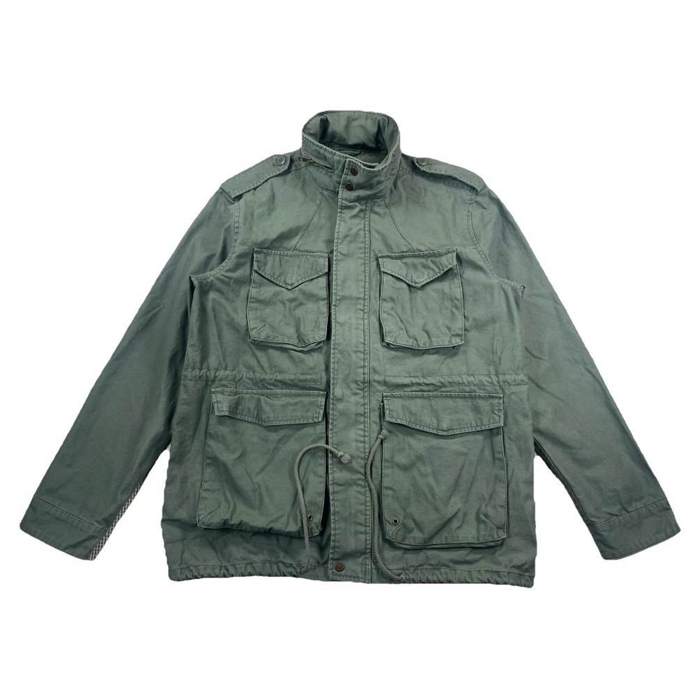 Punk Royal Military Style Green Canvas Hooded Jacket Headdress Skull Men's XL
